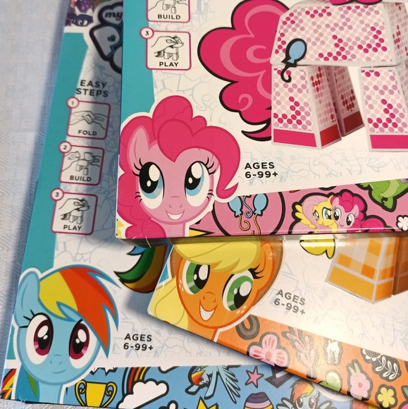 My Little Pony Paper Punk Fold Your Own Paper Lot of 3 Pinkie Applejack Rainbow - Picture 9 of 11